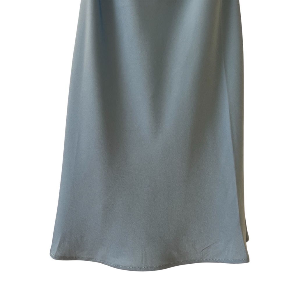 NWT RtA Satin Cowl Neck Slip Mini Dress Rhinestone Strap Blue Small - Picture 10 of 16
